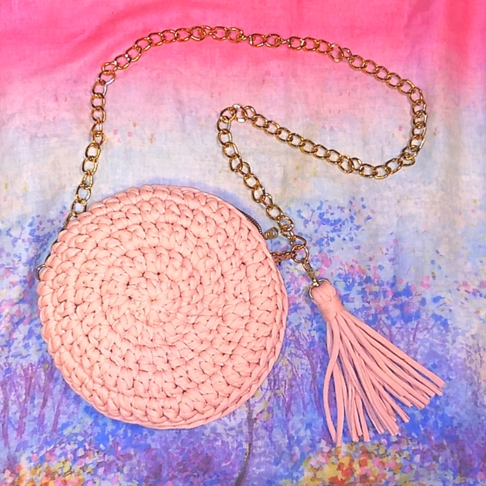 🌺Peach Crochet Purse